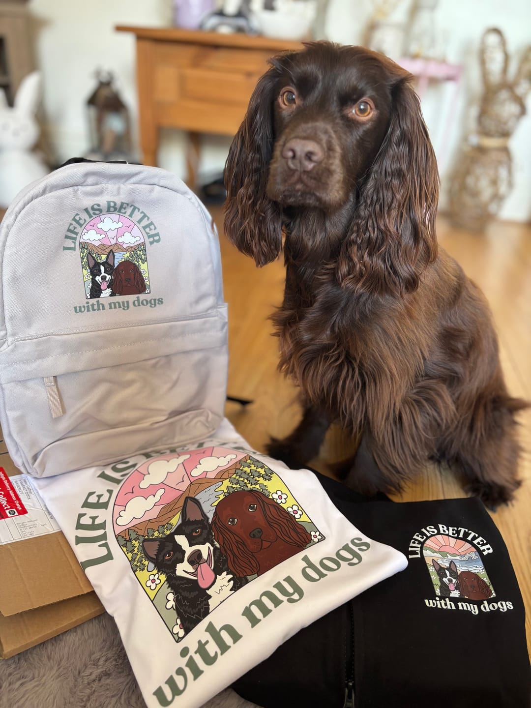 Customer photo review of Personalised Life Is Better With Your Dog T Shirt