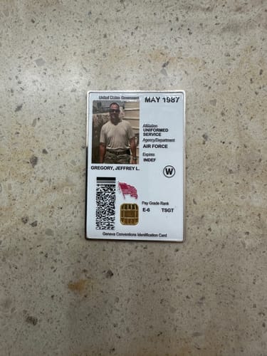 Customer photo review of Personalized CAC Card Army Veteran Air Force Veteran Navy Marine USCG Any Branches Challenge Coin