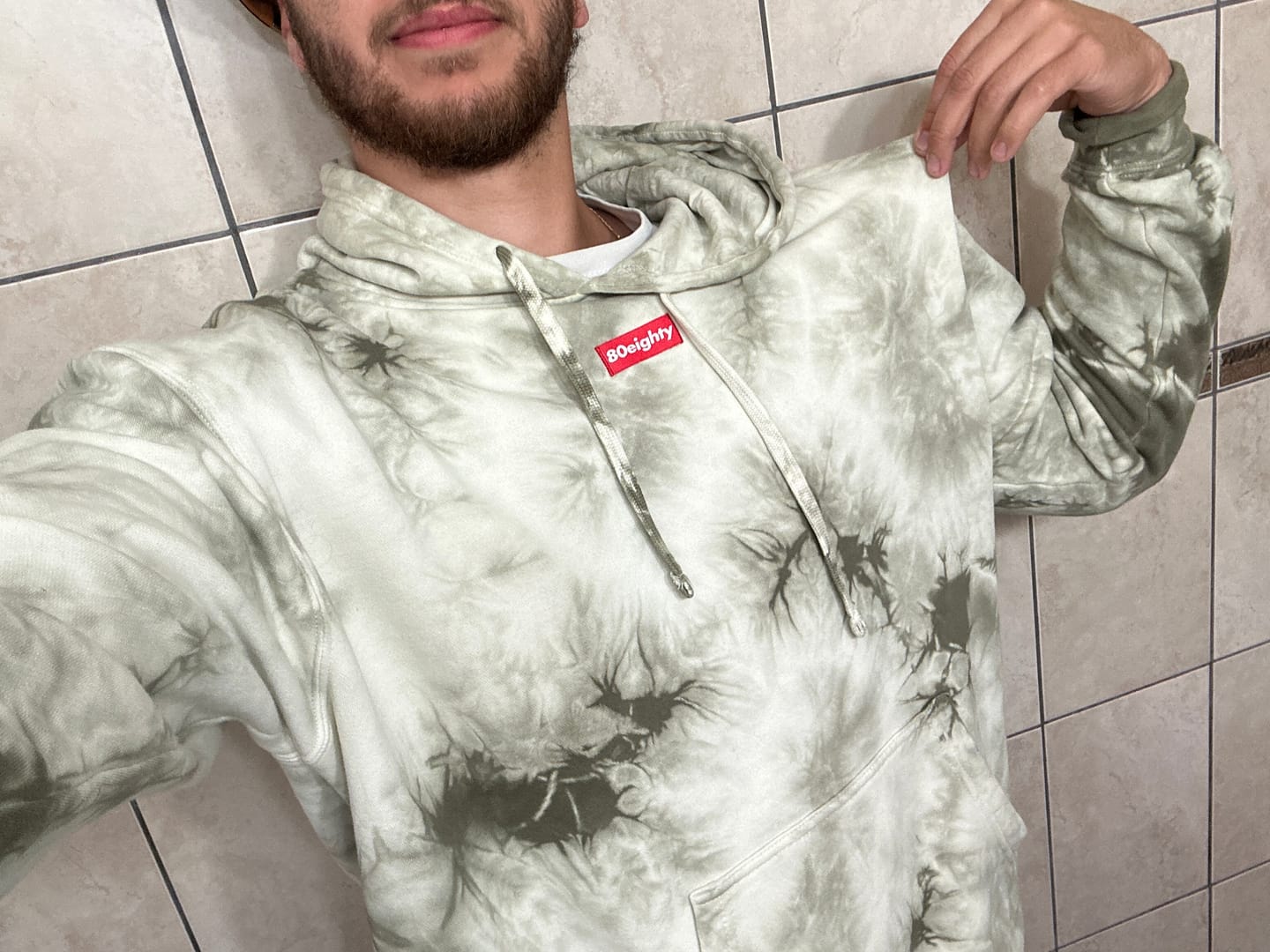 Customer photo review of 80Eighty® Tie Dye Olive Hoodie
