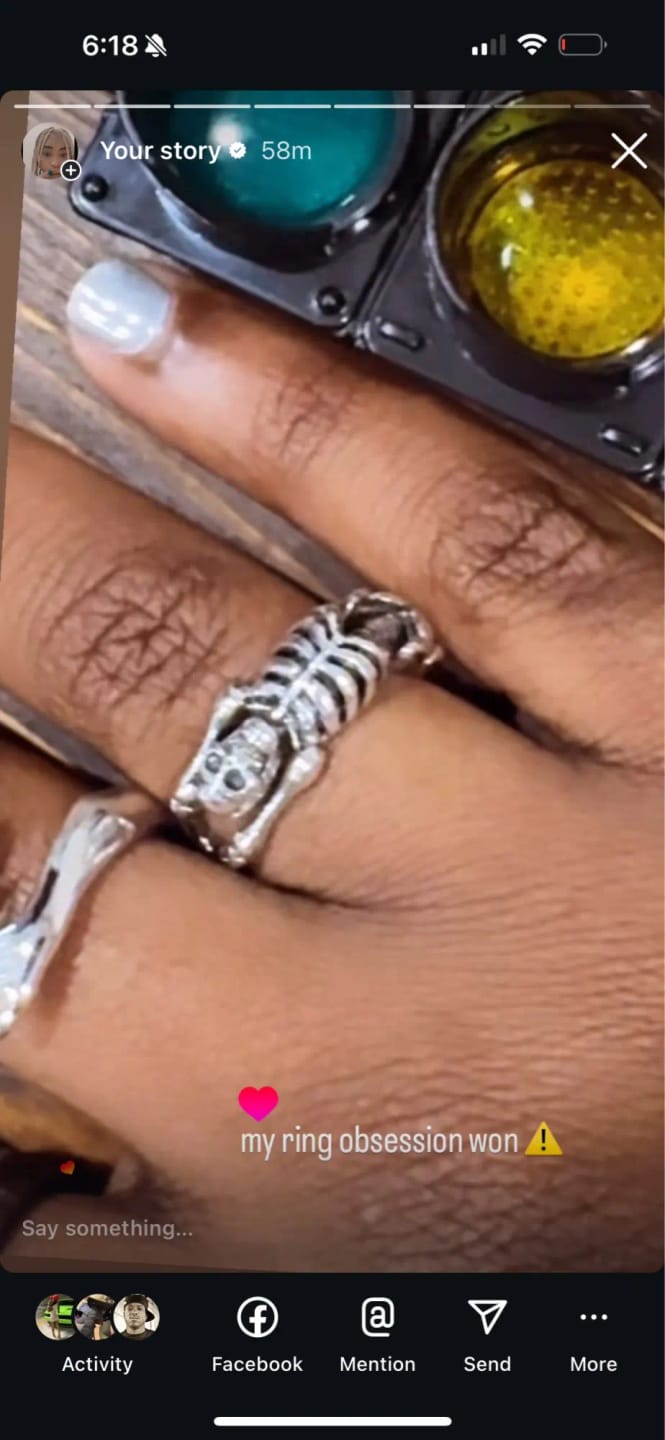 Customer photo review of Sterling Silver Skeleton Ring