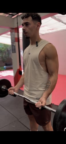 Customer photo review of Tank Top Lifting Club Beige