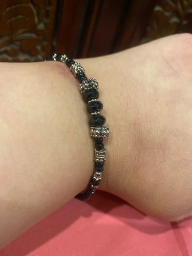 Customer photo review of NATURAL SAPPHIRE KNOT BRACELET