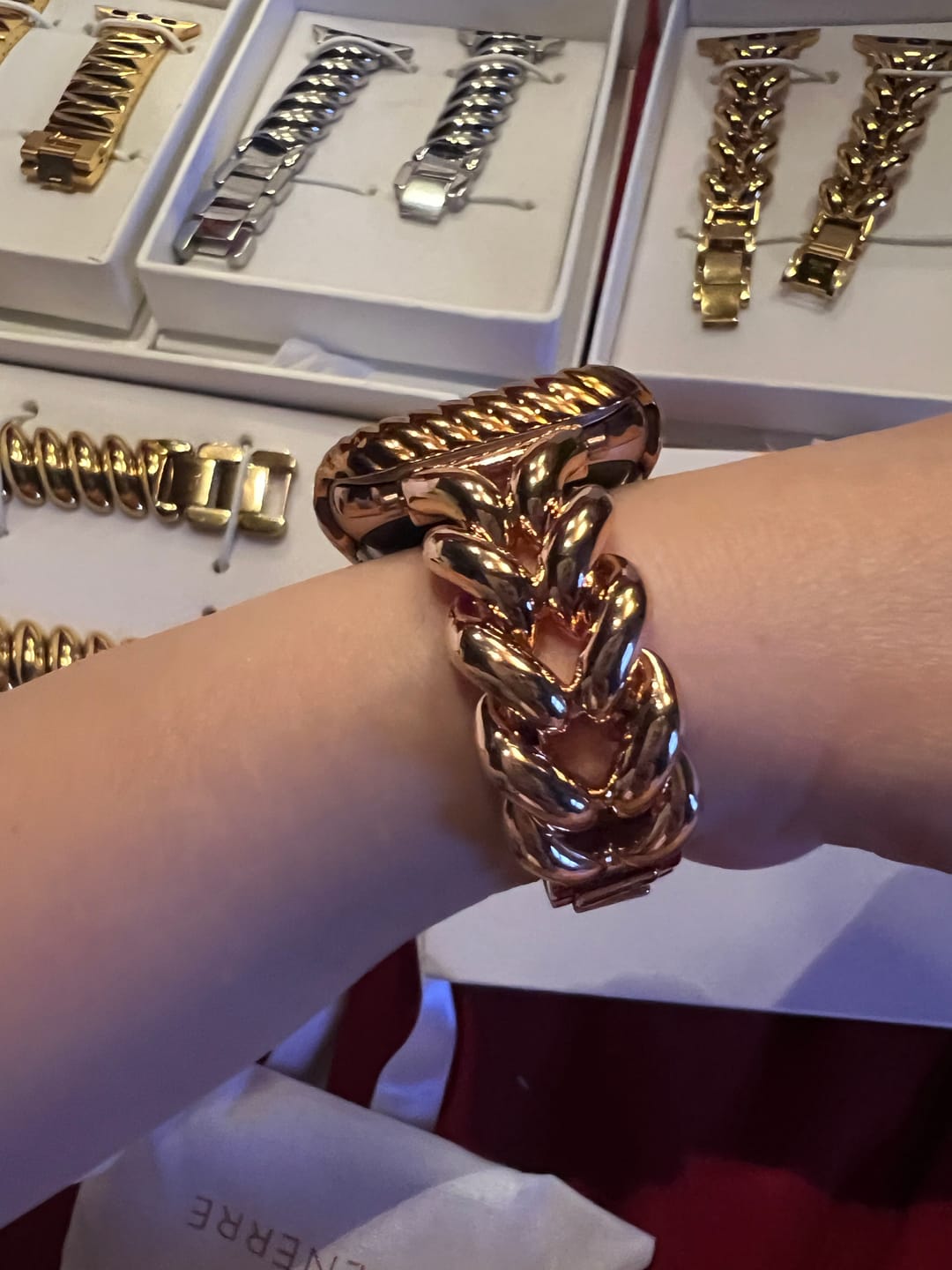 Customer photo review of Herringbone Band (Plated Brass) for the Apple Watch - FINAL SALE