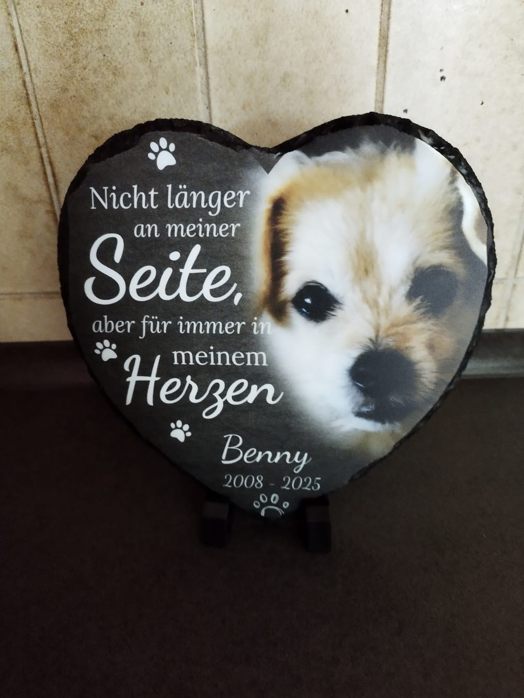Customer photo review of Nicht länger an meiner Seite - Individuelles bedrucktes Schieferherz