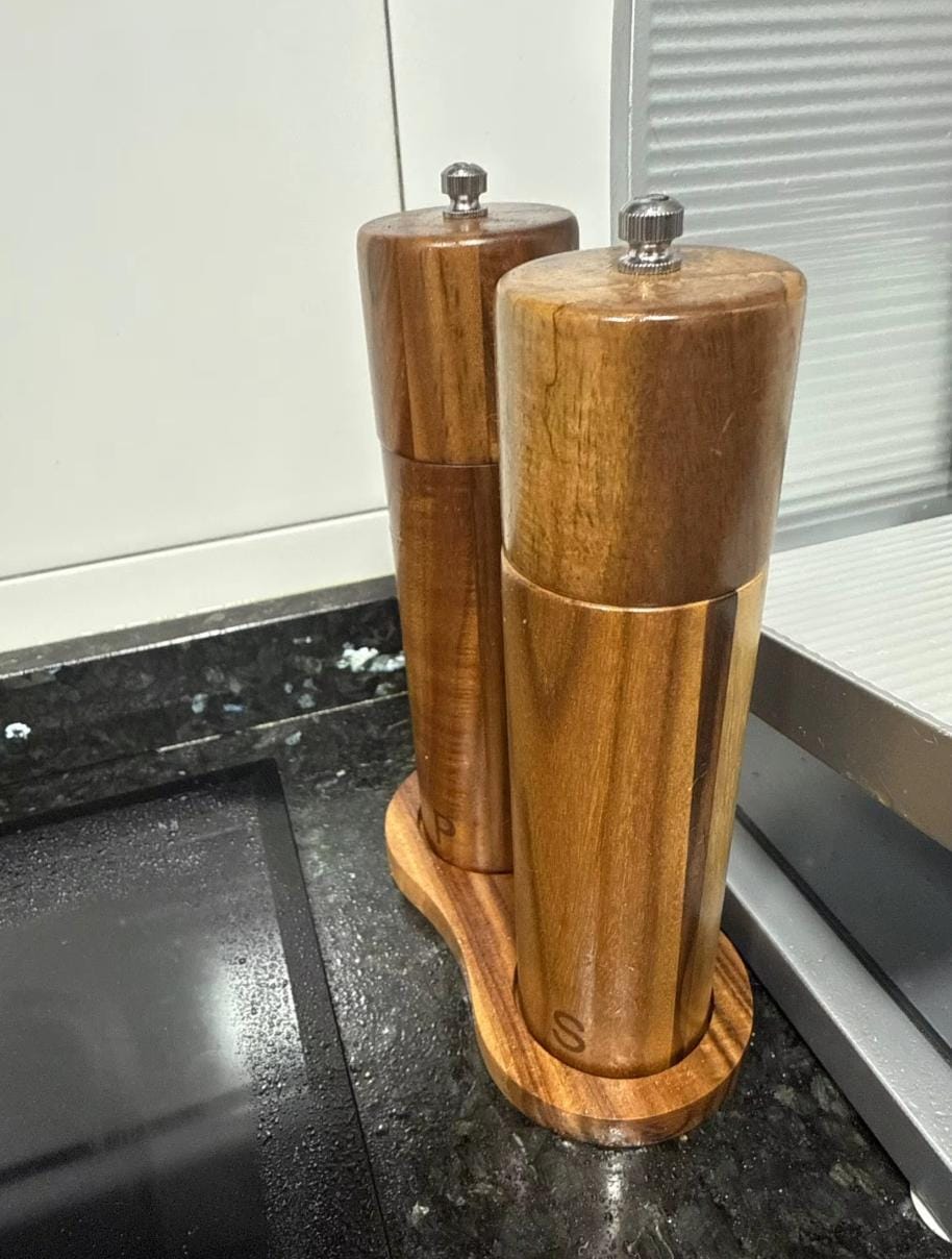 Customer photo review of Salt & Pepper Grinder + Base Included