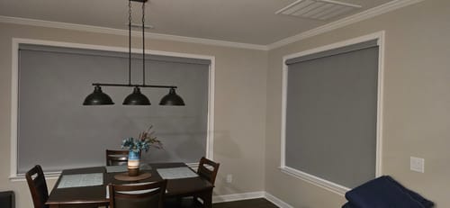 Customer photo review of SmartWings Motorized Roller Shades 100% Blackout Vinyl