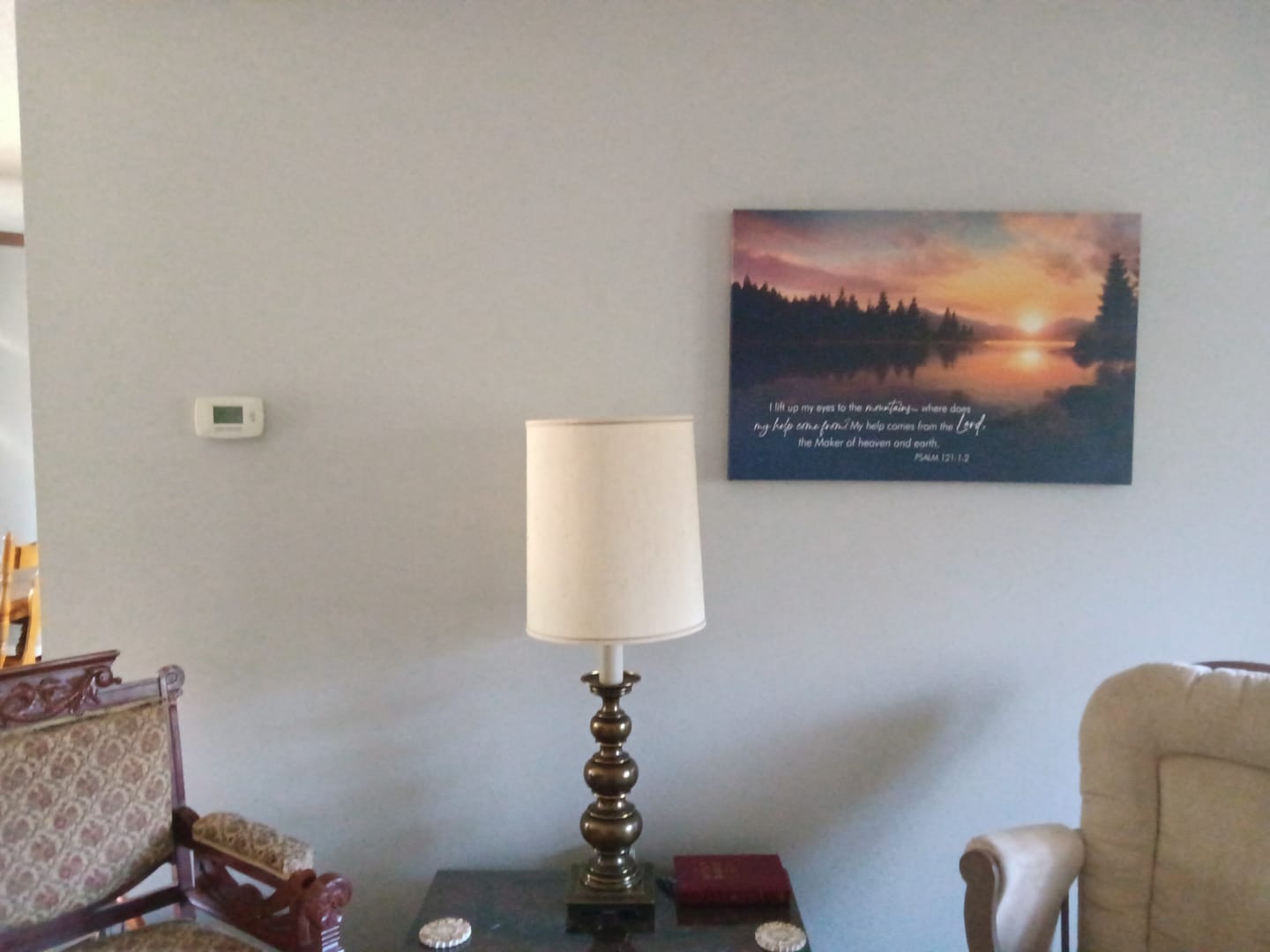 Customer photo review of Psalm 121:1-2 My Help Cometh From The Lord Wall Art Canvas