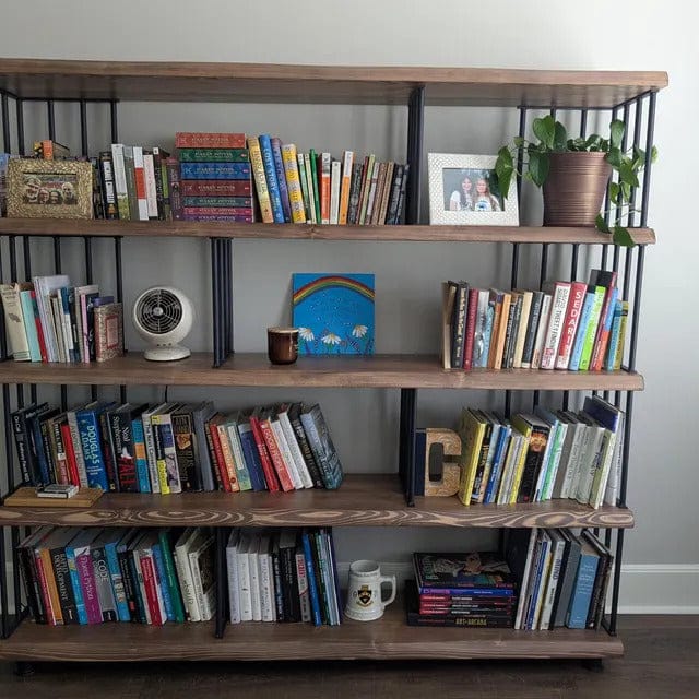 Customer photo review of Fargo Solid Wood Bookcase | Wide Rustic Design
