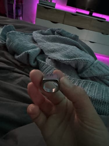Customer photo review of Angular Signet Ring