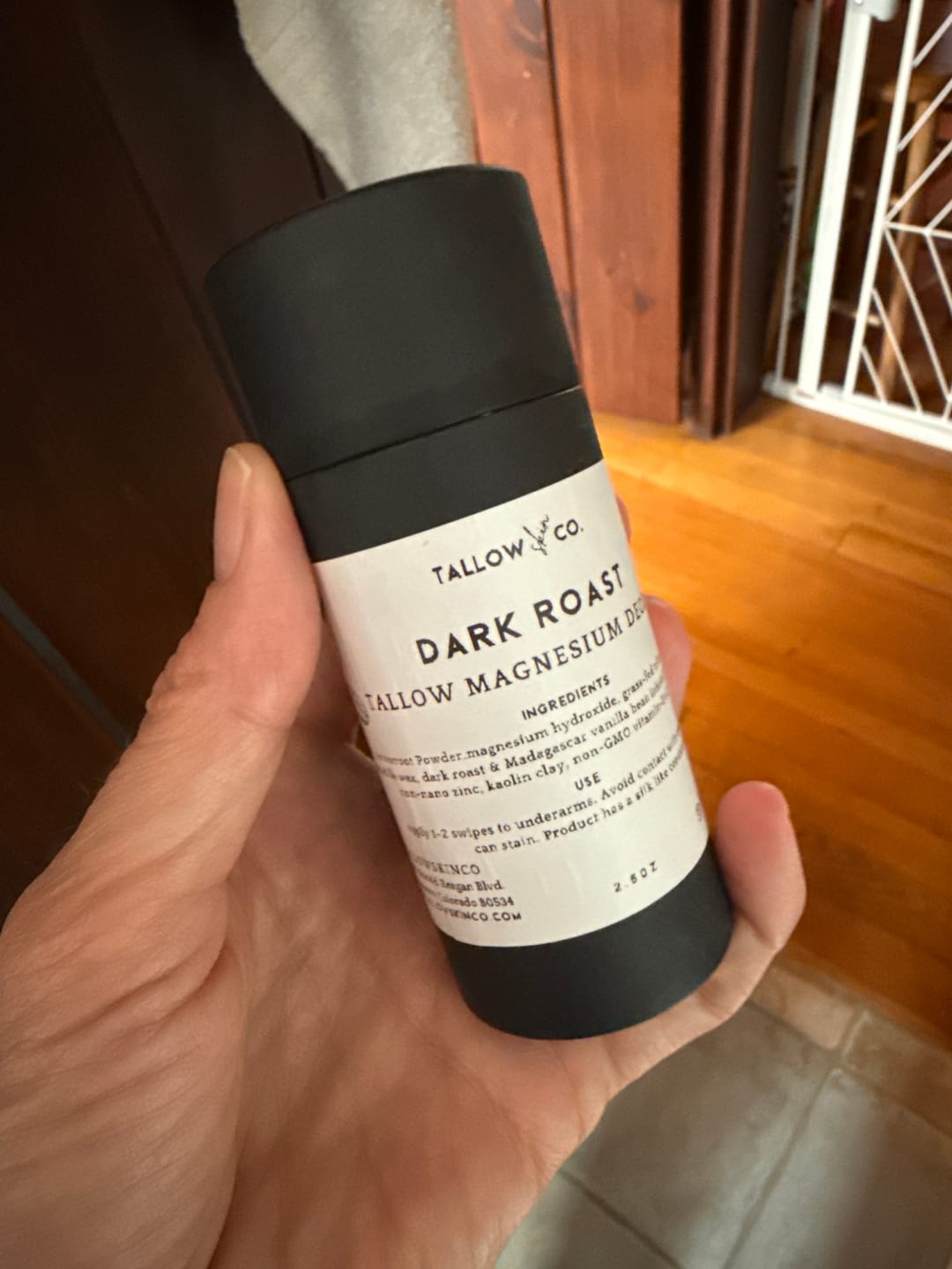 Customer photo review of Dark Roast | Tallow Magnesium Deodorant