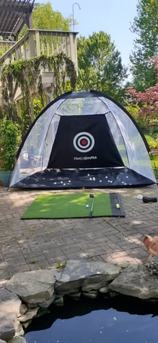 Customer photo review of Golf Practice Net for Indoors and Outdoors