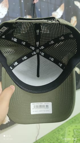 Customer photo review of 9FORTY A-Frame Golf Box Logo Laser Perforated Olive Snapback