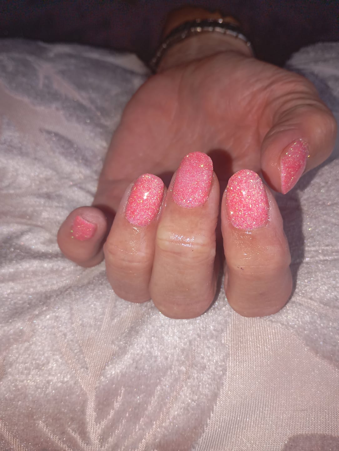 Customer photo review of Sweet Pink Bling Dipping Powder