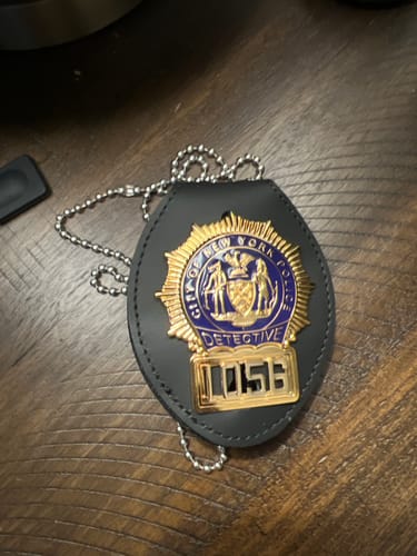 Customer photo review of NY New York Detective Police Badge Replica Movie Props *Customizable Badge Number*