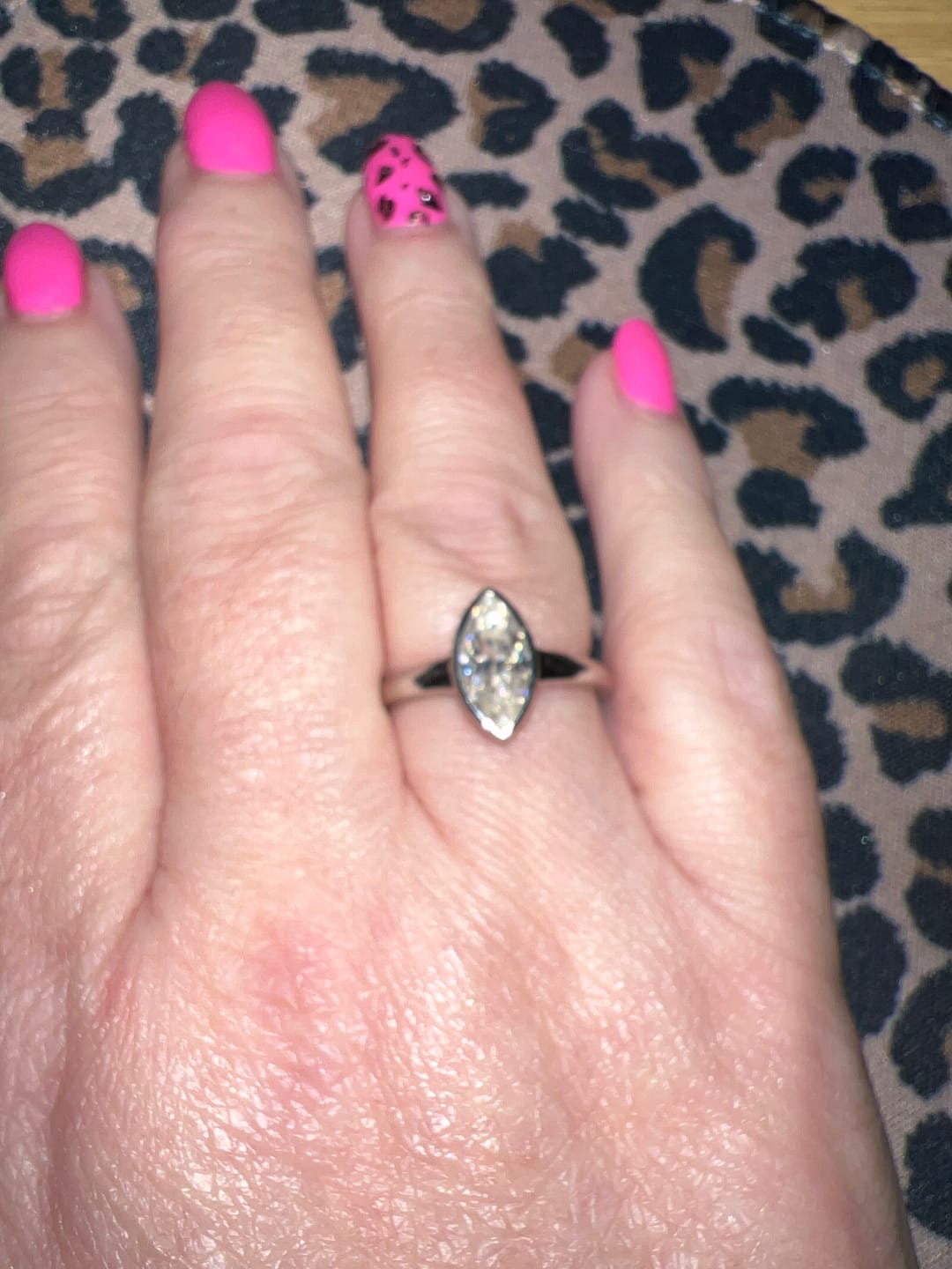 Customer photo review of Surf Moon Solitaire Moissanite Ring