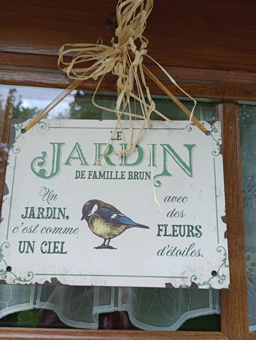 Customer photo review of Jardin | Pancarte Personnalisée