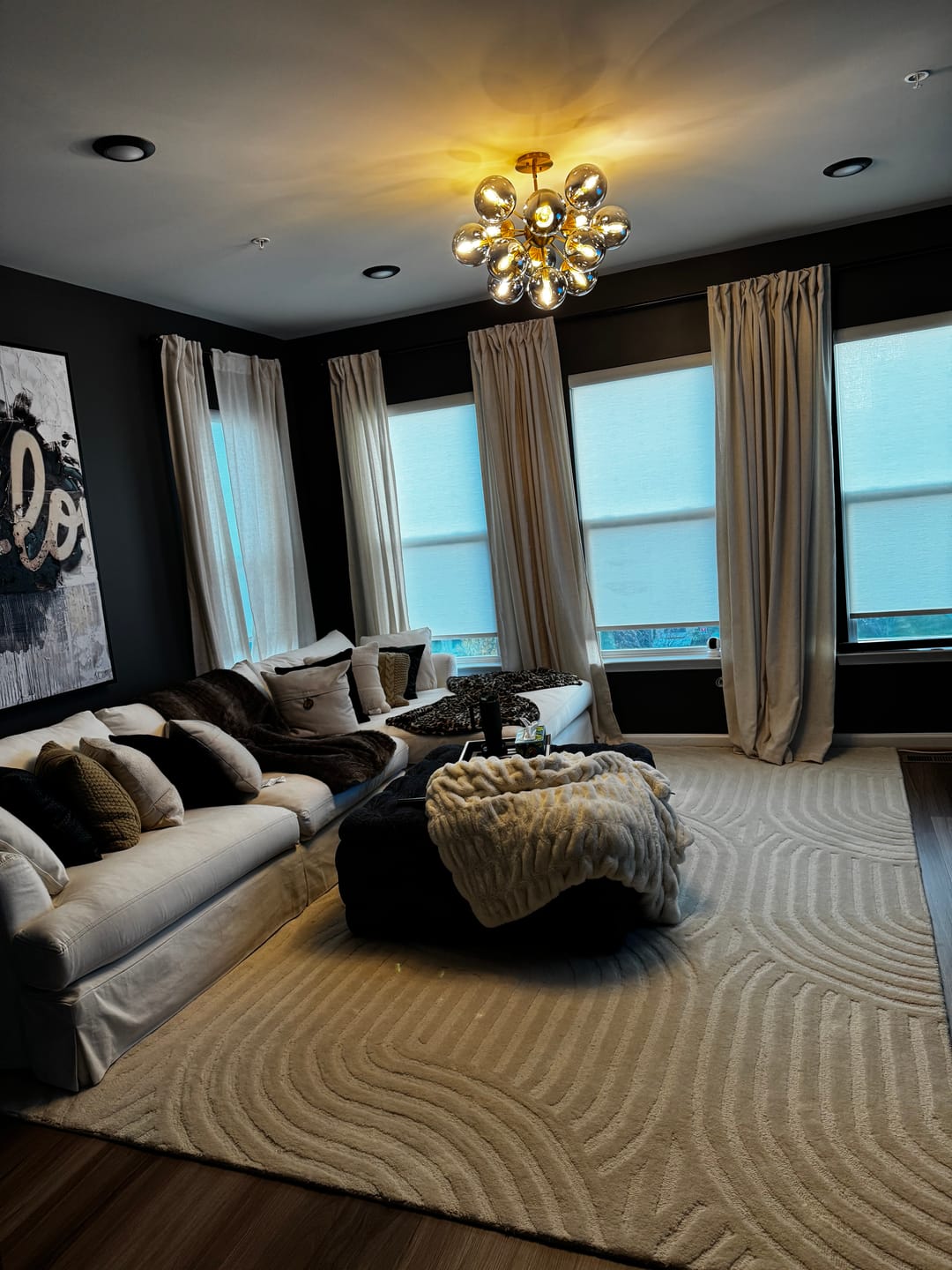 Customer photo review of Glam Dark Pearl Sputnik Smoked Glass Bubble Chandelier Light Fixture