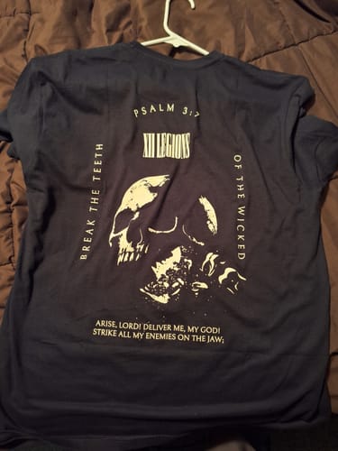 Customer photo review of PSALM 3:7 T-shirt
