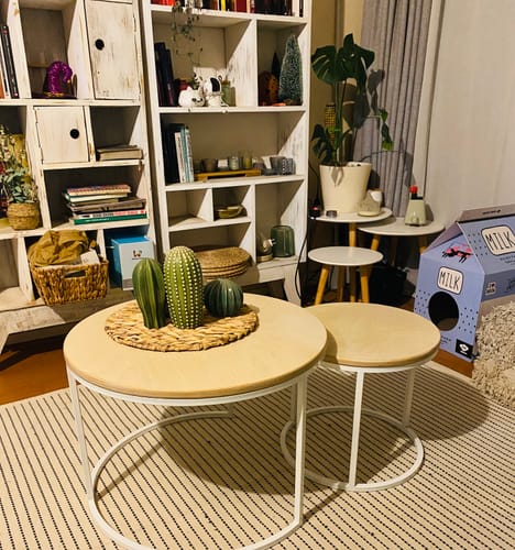 Customer photo review of Mesa de centro circular nido MIMA Blanco