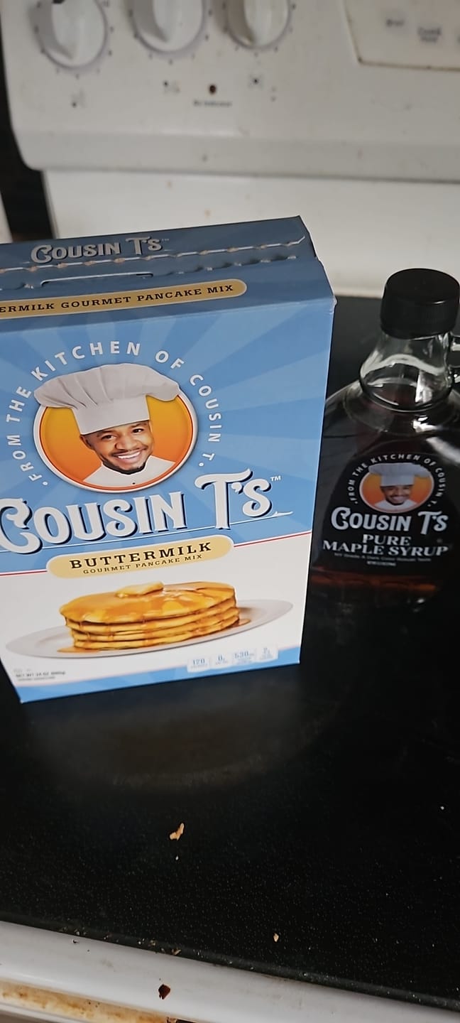 Customer photo review of Cousin T's Maple Syrup & Pancake Mix Bundle