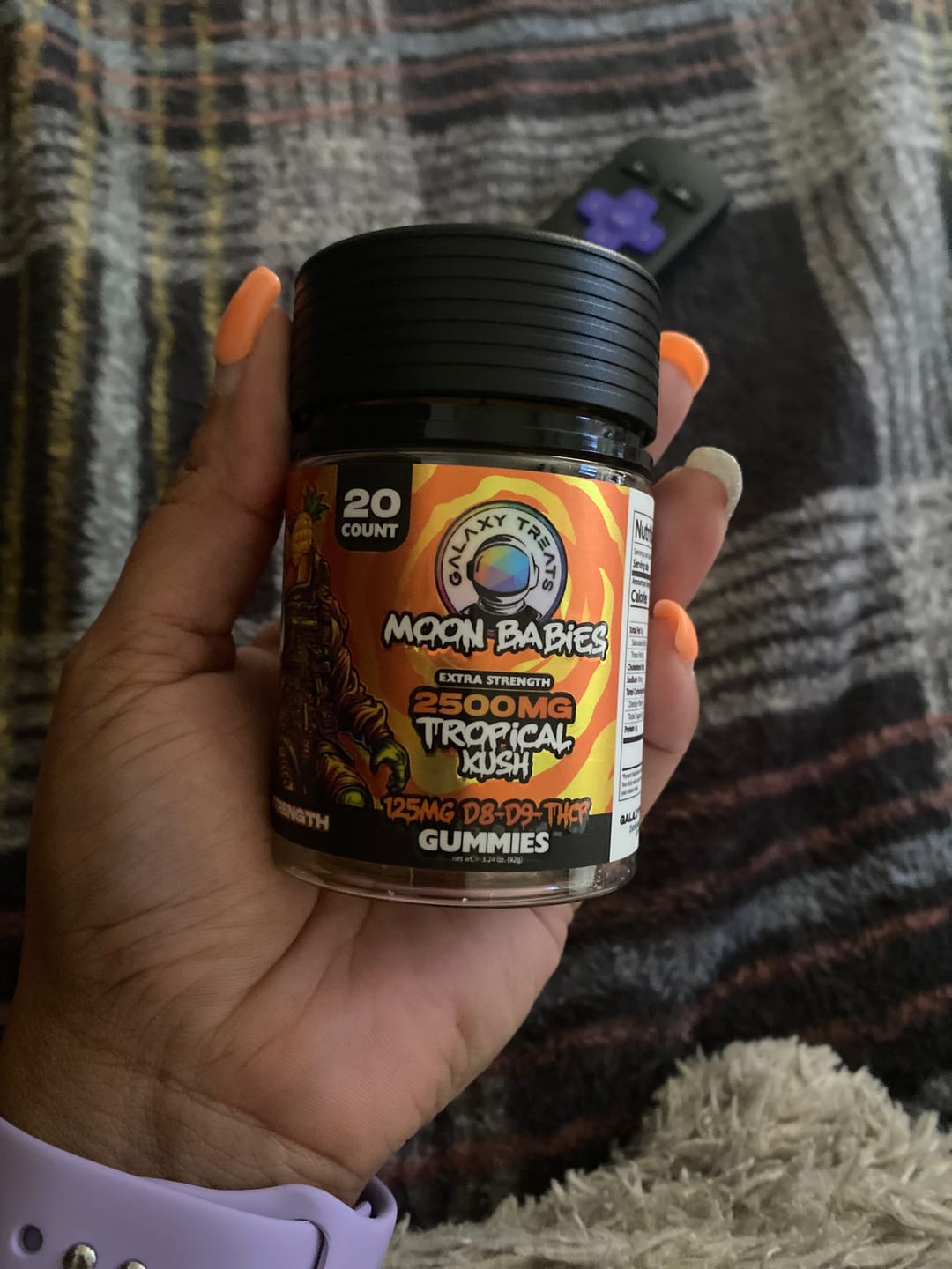 Customer photo review of Tropical Kush D8 D9 THCP Extra Strength Gummies