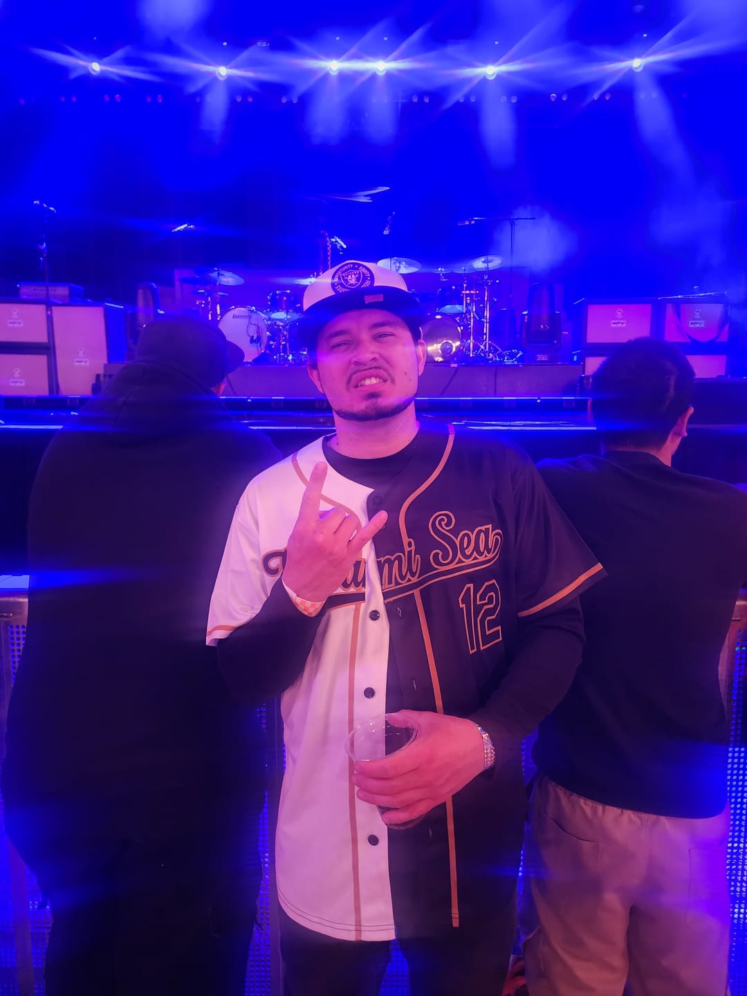 Customer photo review of Custom Black White-Old Gold Split Fashion Authentic Baseball Jersey