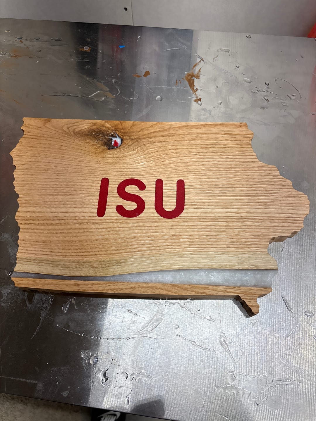 Customer photo review of 16.0x10.5" State Of Iowa Acrylic Router Template