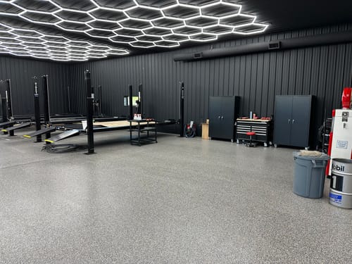 Customer photo review of Dimmable Hexagon Lights | Hex Garage