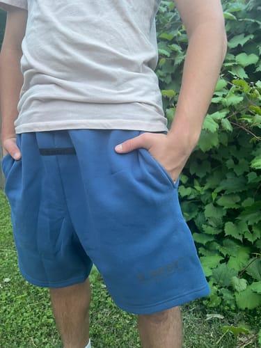 Customer photo review of G WEST MENS LIFESTYLE PREMIUM SWEAT SHORTS - TRUE NAVY