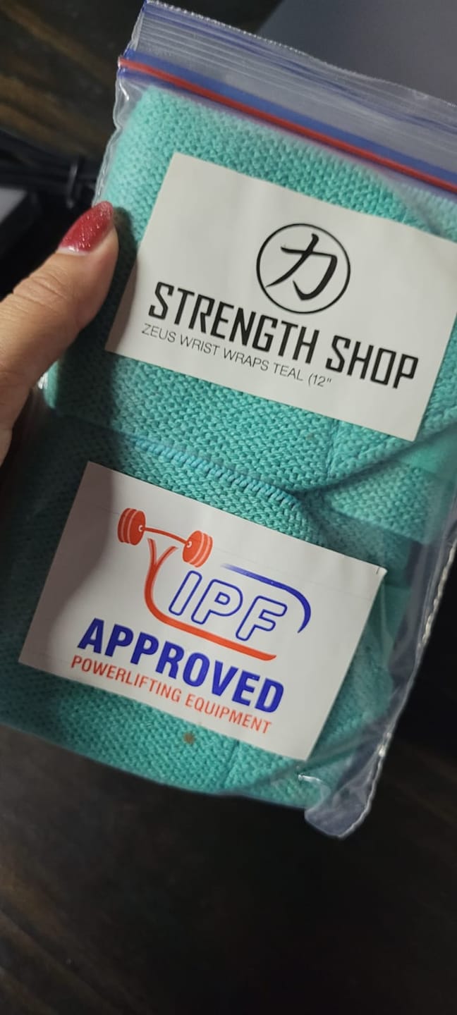 Customer photo review of Stiff Wrist Wraps - Teal