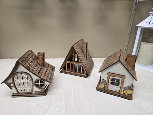 Customer photo review of Wooden house candle holder 3 bundle laser cut svg file