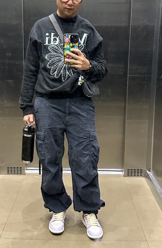 Customer photo review of MARDI MERCREDI - SWEATSHIRT FLOWERMARDI NEEDLEWORK_BLACK MINT