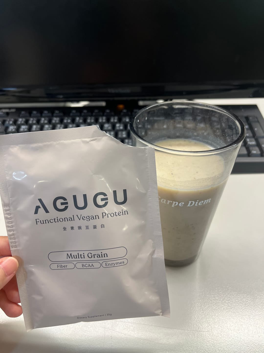 Customer photo review of 全素 豌豆蛋白飲－隨手包｜綜合穀物風味