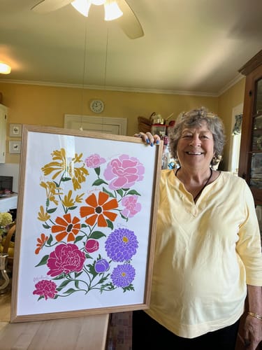 Customer photo review of 'In Bloom' Family Birth Flower Illustration