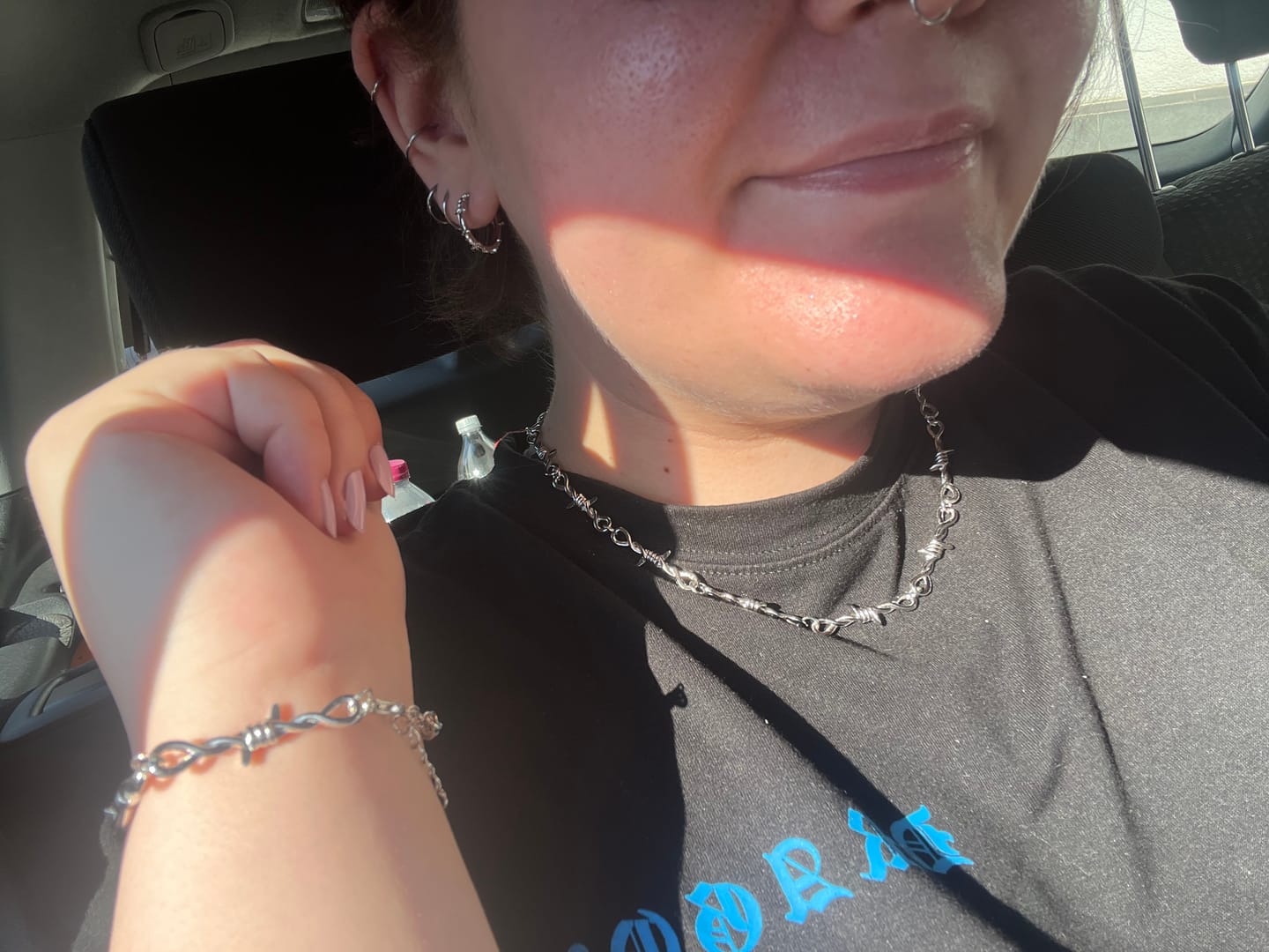Customer photo review of Barb Wire Earrings