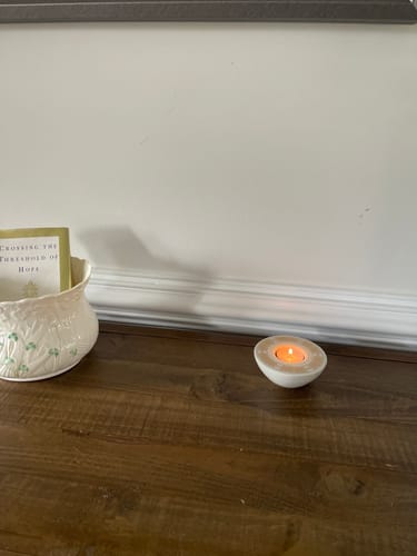 Customer photo review of Belleek Living Celtic Tealight Votive