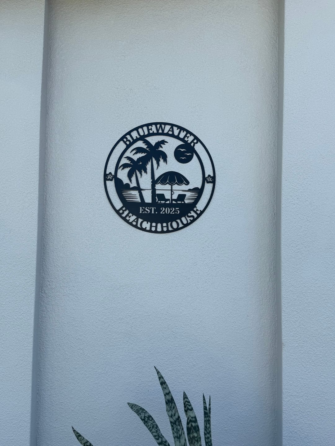 Customer photo review of Beach Palm Metal Sign