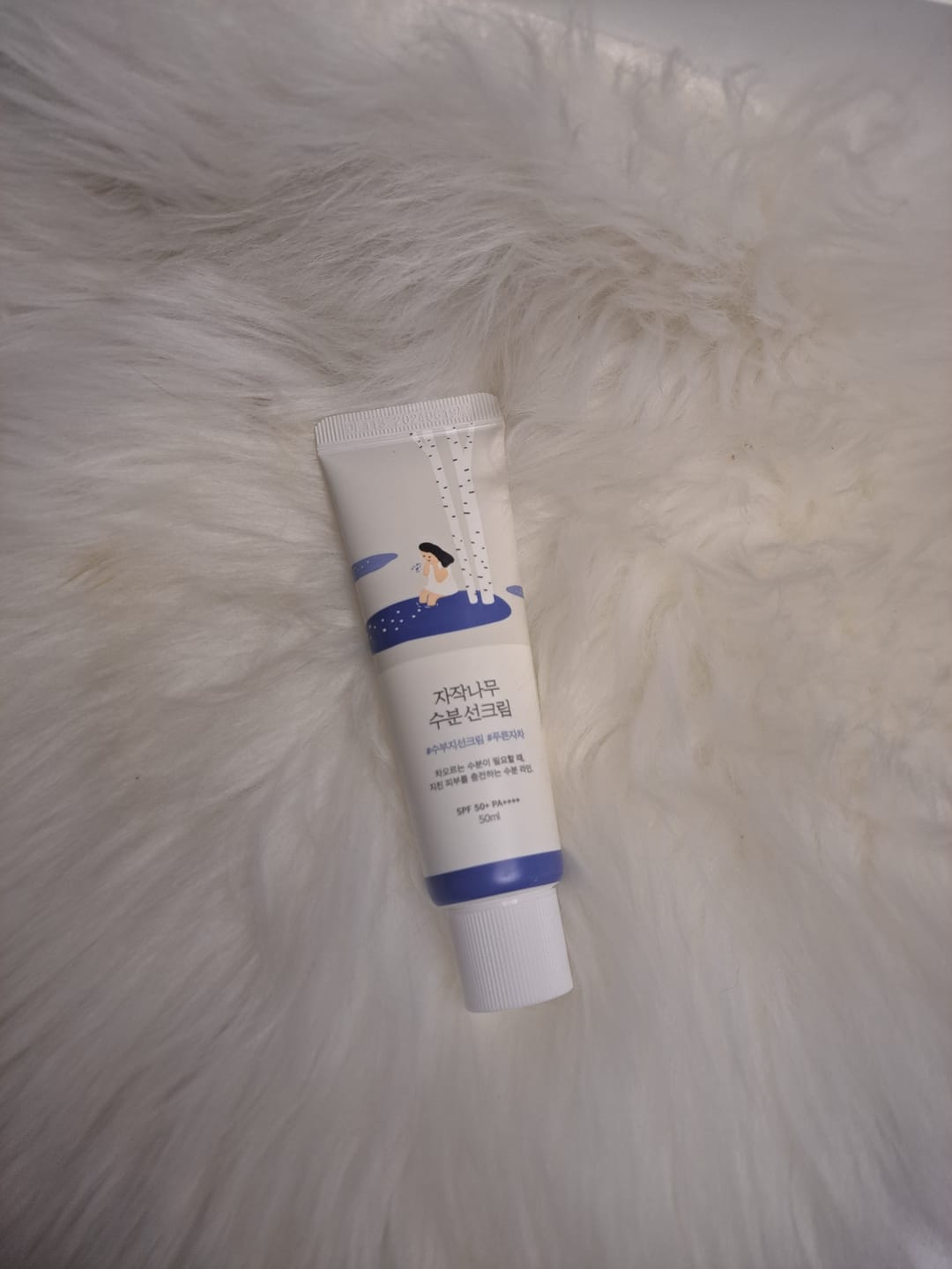 Customer photo review of Mitrinošs saules aizsargkrēms ar bērzu sulu Round Lab Birch Juice Moisturizing Sunscreen SPF50+ PA++++