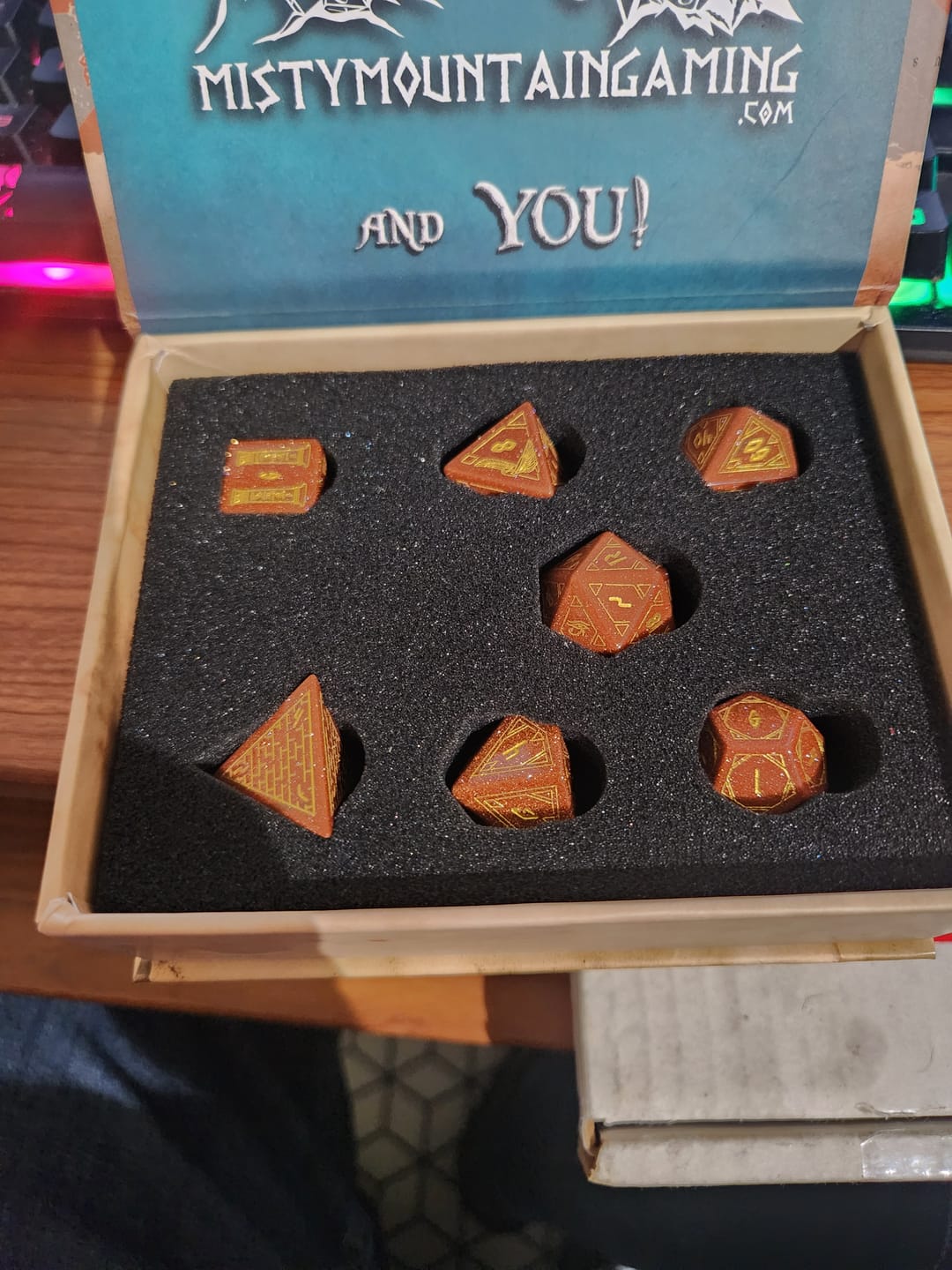 Customer photo review of Egyptian Gold Sandstone Stone Dice Set - Dice Around the World Collection 'PRE-ORDER | SPRING EVENT DEAL'