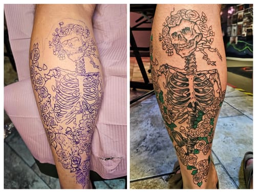 Customer photo review of Painless Tattoo Numbing Cream