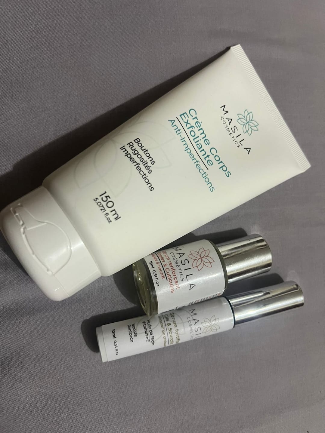 Customer photo review of Coffret Boosters Masila – Cils & Sourcils + Ongles & Cuticules