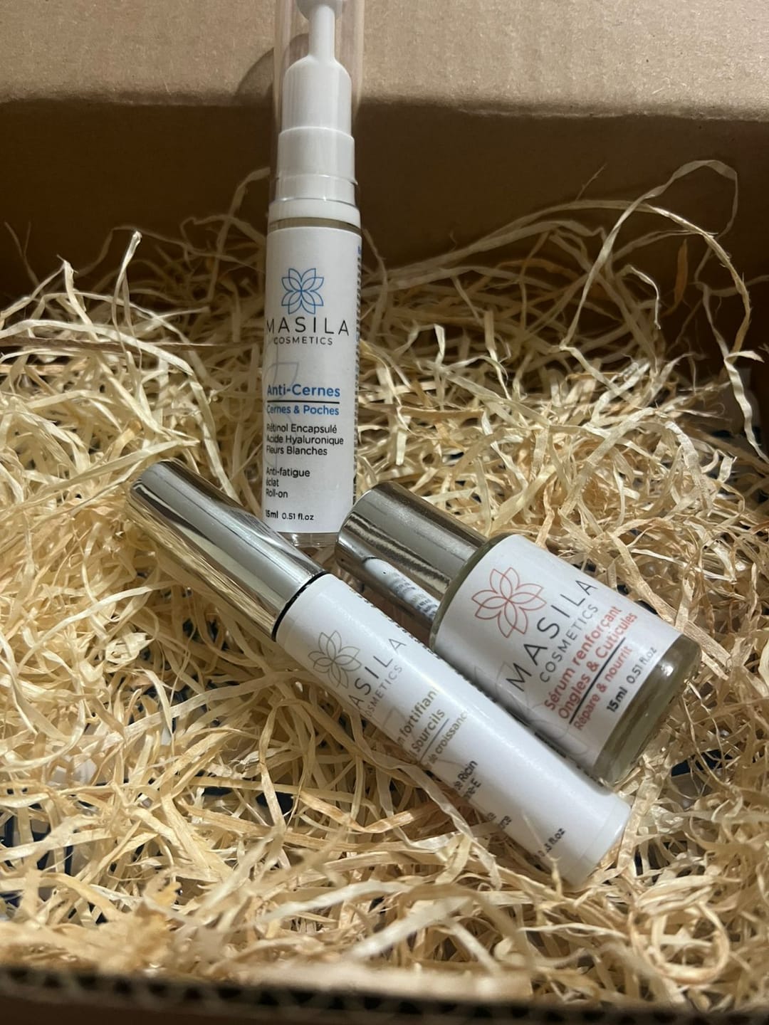 Customer photo review of Coffret Boosters Masila – Cils & Sourcils + Ongles & Cuticules