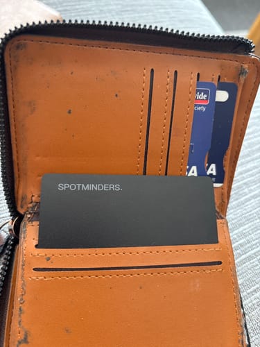 Customer photo review of SPOTMINDERS. Tracking card