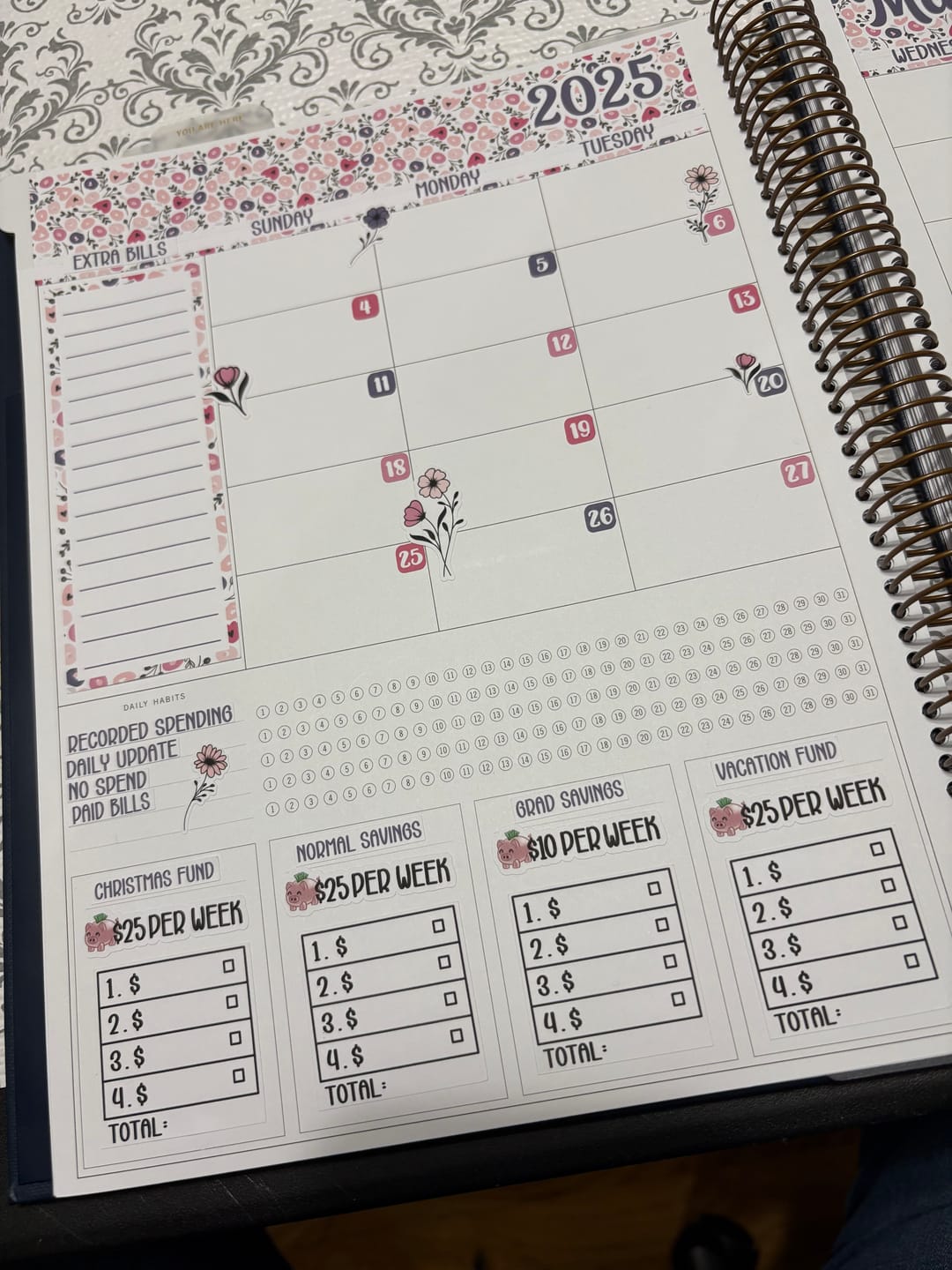 Customer photo review of Undated Portrait Week + Month Planner, Ocean Breeze