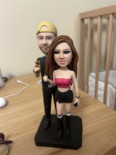 Customer photo review of Handmade Clay Figure Personalized Bobbleheads Couple Custom Doll Gifts