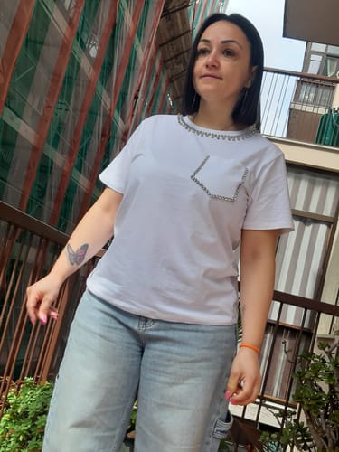 Customer photo review of T-shirt Collana di brillanti - bianca