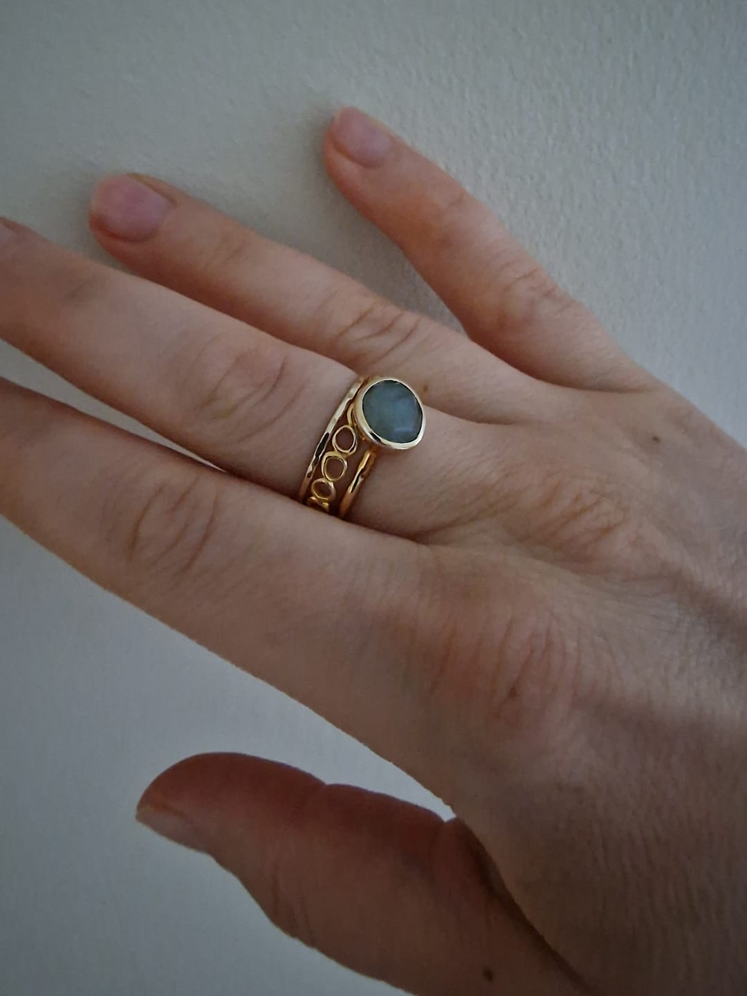 Customer photo review of 14K Gold Ring Hammered Finish