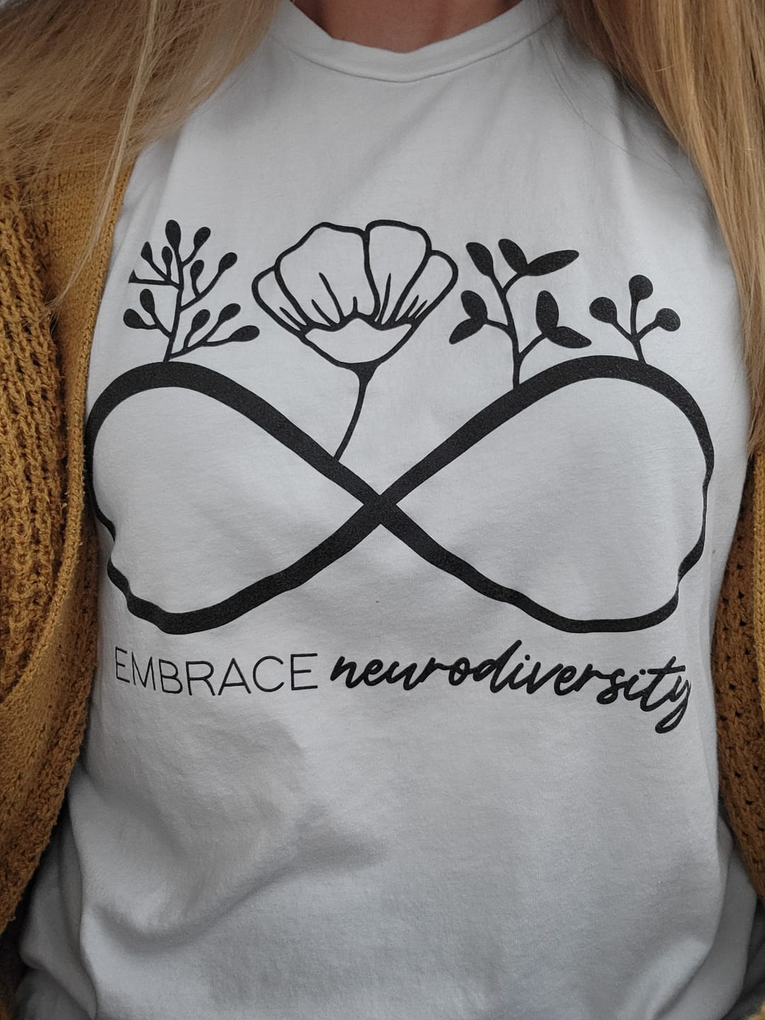 Customer photo review of Embrace Neurodiversity • White Tee