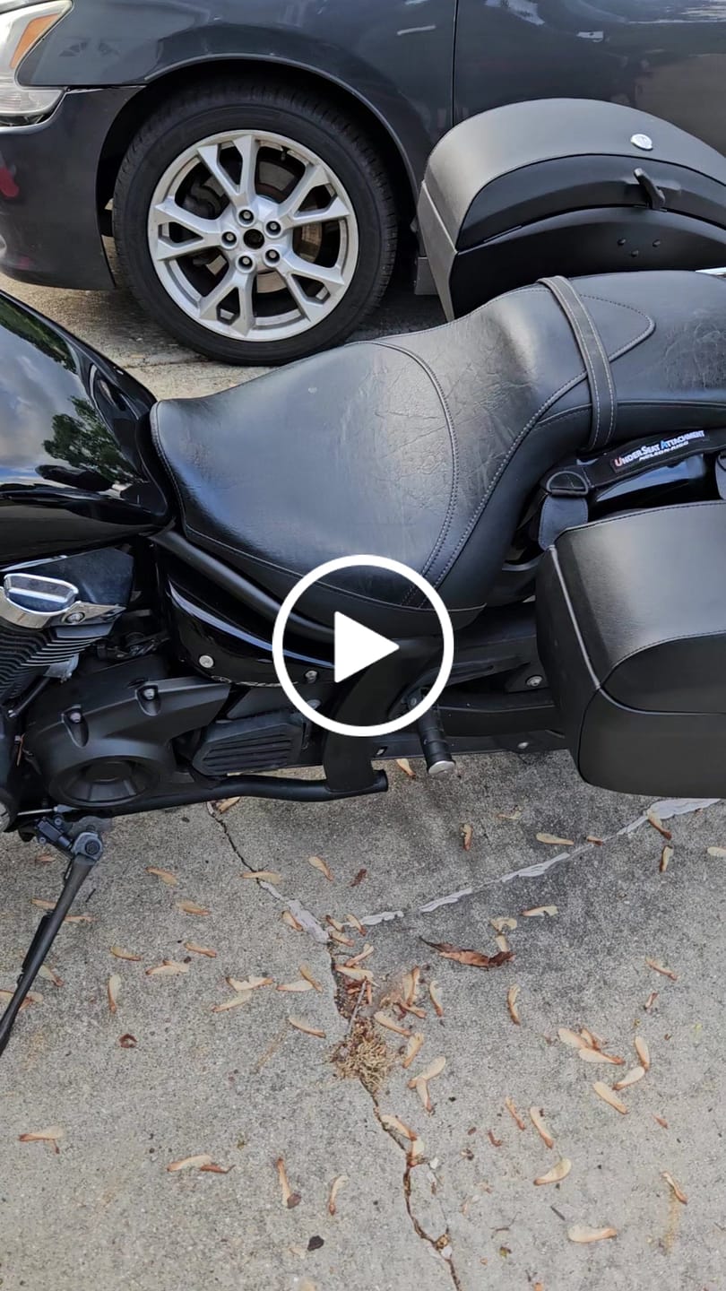 Customer video review of 44L - Lamellar Stallion Extra Large Yamaha Stryker Leather Covered Motorcycle Hard Saddlebags