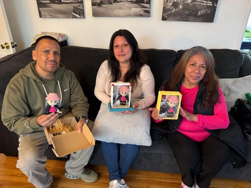 Customer photo review of Dolly® Personalized Crochet Doll with Photo Card